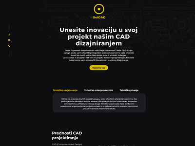 Technical drawing - web design landing page blackyellow darkdesign landingpagedark simpledarkweb simpledesign ui