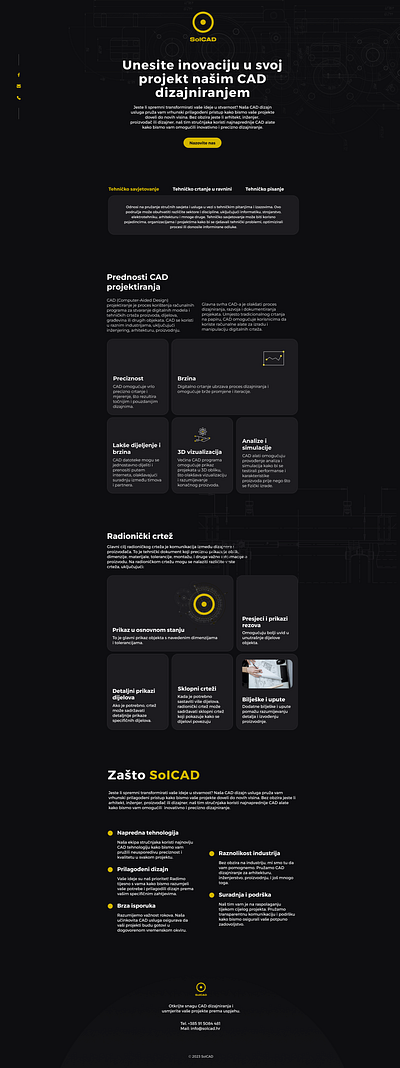 Technical drawing - web design landing page blackyellow darkdesign landingpagedark simpledarkweb simpledesign ui