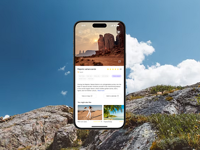 Tourist app UI design beautiful design mobile ui design product design tourist app travel app ui uiux