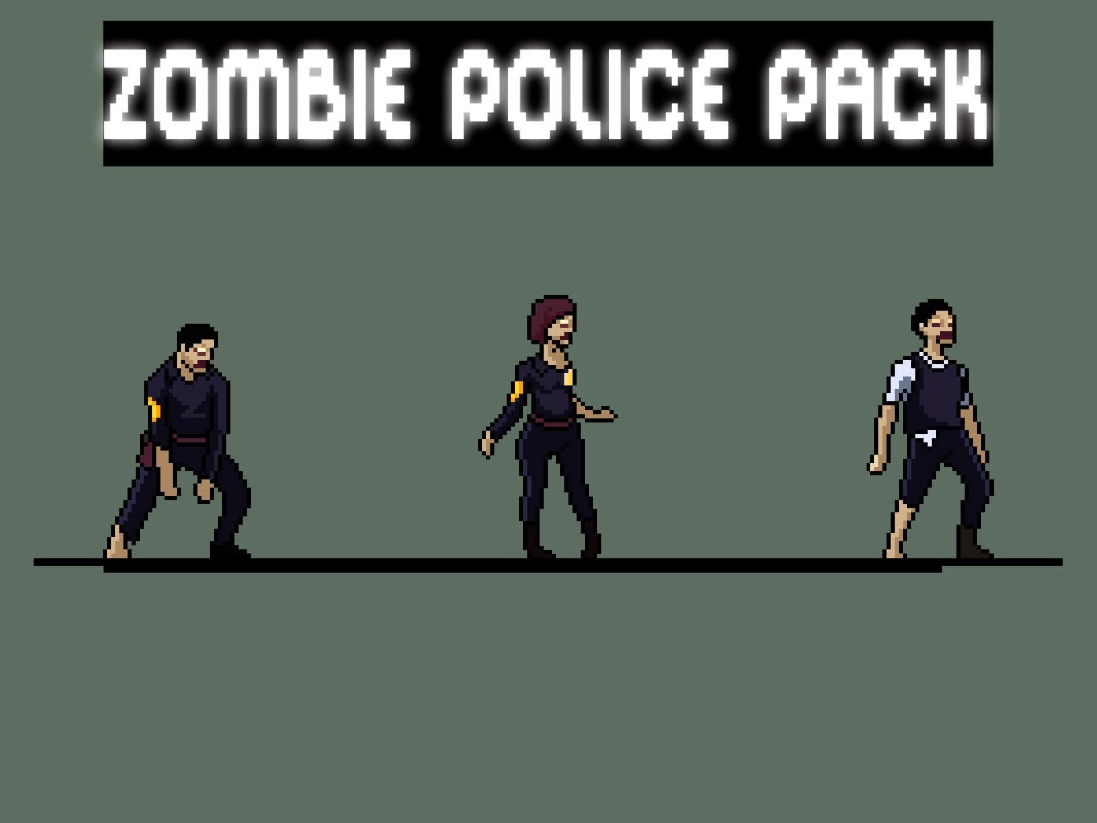 Zombie Police Character Sprites Pixel Art by 2D Game Assets on Dribbble