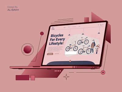 Bike Store Landing Page Hero Design bike concept design ecommerce graphic design hero la landing page store ui