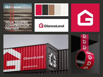 GlanceLand - Logo and Brand Identity brand guidelines brand identity brand sign branding construction corporate design system engineering home house identity identity design logo logo design logo designer logotype mark media tech digital startup branding symbol visual identity