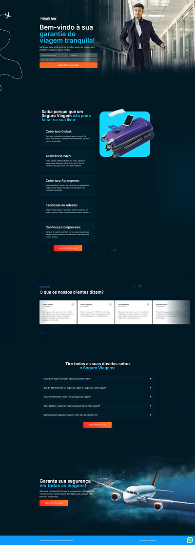 Landing Page - Simple Voos angecy elementor figma landing page página de vendas web design website wordpress