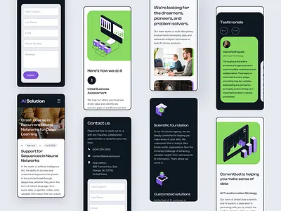 Mobile design for Ai Agency ai clean graphic design illustration isometric machine learning marketing mobile trendy ui ux web web design website