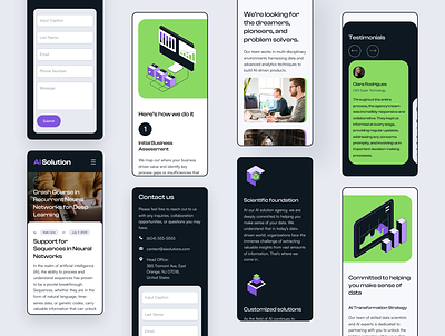 Mobile design for Ai Agency ai clean graphic design illustration isometric machine learning marketing mobile trendy ui ux web web design website