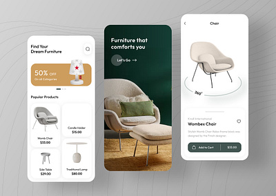 Furniture App analytics app ui branding cards design figma furniture app graphic design illustration logo ui