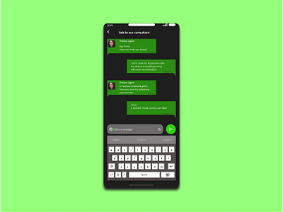 A live chat UI app design dailyui dailyuichallenge mobile app ui ux