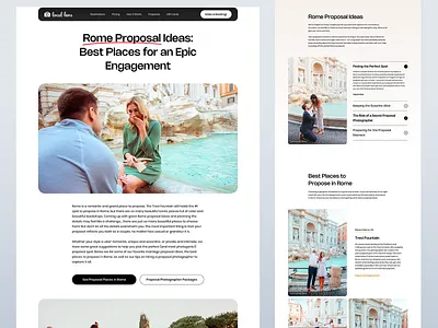 Minimal Web Design for Destination Proposal Guide article blog collage creative design destination elegant ideas landing page local lens minimal modern proposal rome proposal ui ux web web design