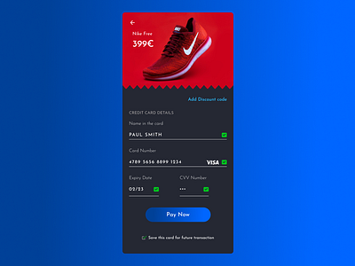 Daily UI #002 - Credit Card checkout app graphic design product design ui