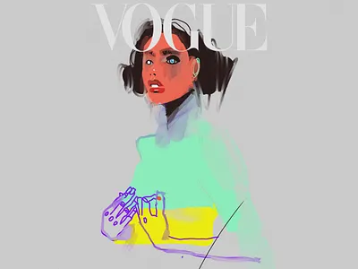 Femme fatale art brush character color cover fatale female haircut illustration lipstick