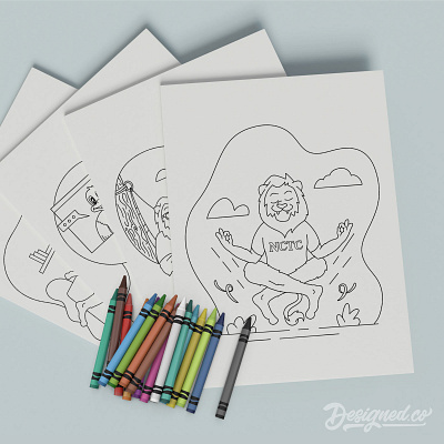 North Central Texas College Mascot Coloring Book Design graphic design illustration