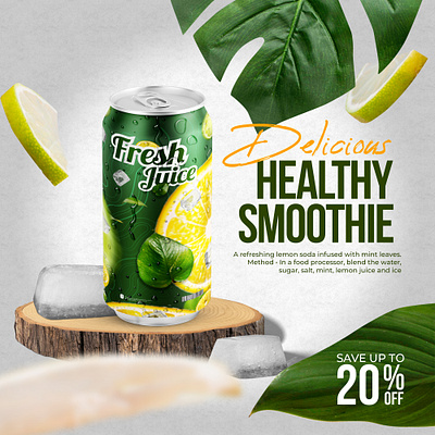 FRESH MINT JUICE can packaging design fresh juice graphic design healthy juice mint juice packaging design