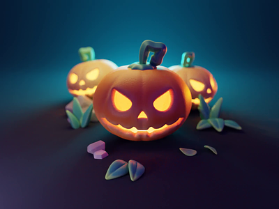 Jack O'Lantern Tutorial 3d blender diorama halloween illustration jack olantern pumpkin render stylized tutorial