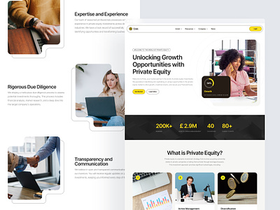 Private Equity website app branding clean dashboard design finance graphic design illustration investment logo minimal mordern payment private equity ui vector website yellow