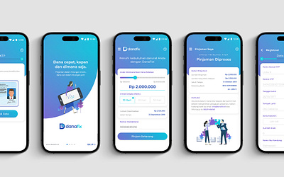 DanaFix - Mobile App blue brand identity branding digital financial fintech gradient icon logo logo design mobile app purple typography ui ux web design website