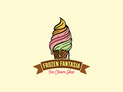 Ice Cream Shop Logo 2d design branding design graphic design hand drawn logo ice cream ice cream logo illustration logo vector