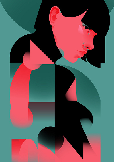 Abstract portrait abstract composition cubism design dual meaning expressionism girl illustration illustration laconic lines minimal pattern portrait portrati illustration poster woman woman illustration woman portait