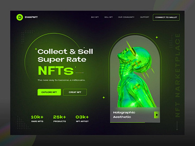 NFT Web App Platform concept of buy-sell NFT design ui ux