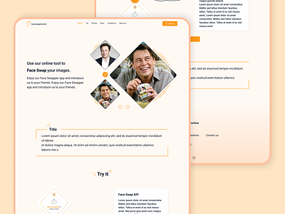 Landing page api branding design landing logo orange ui uiux ux web webdesign