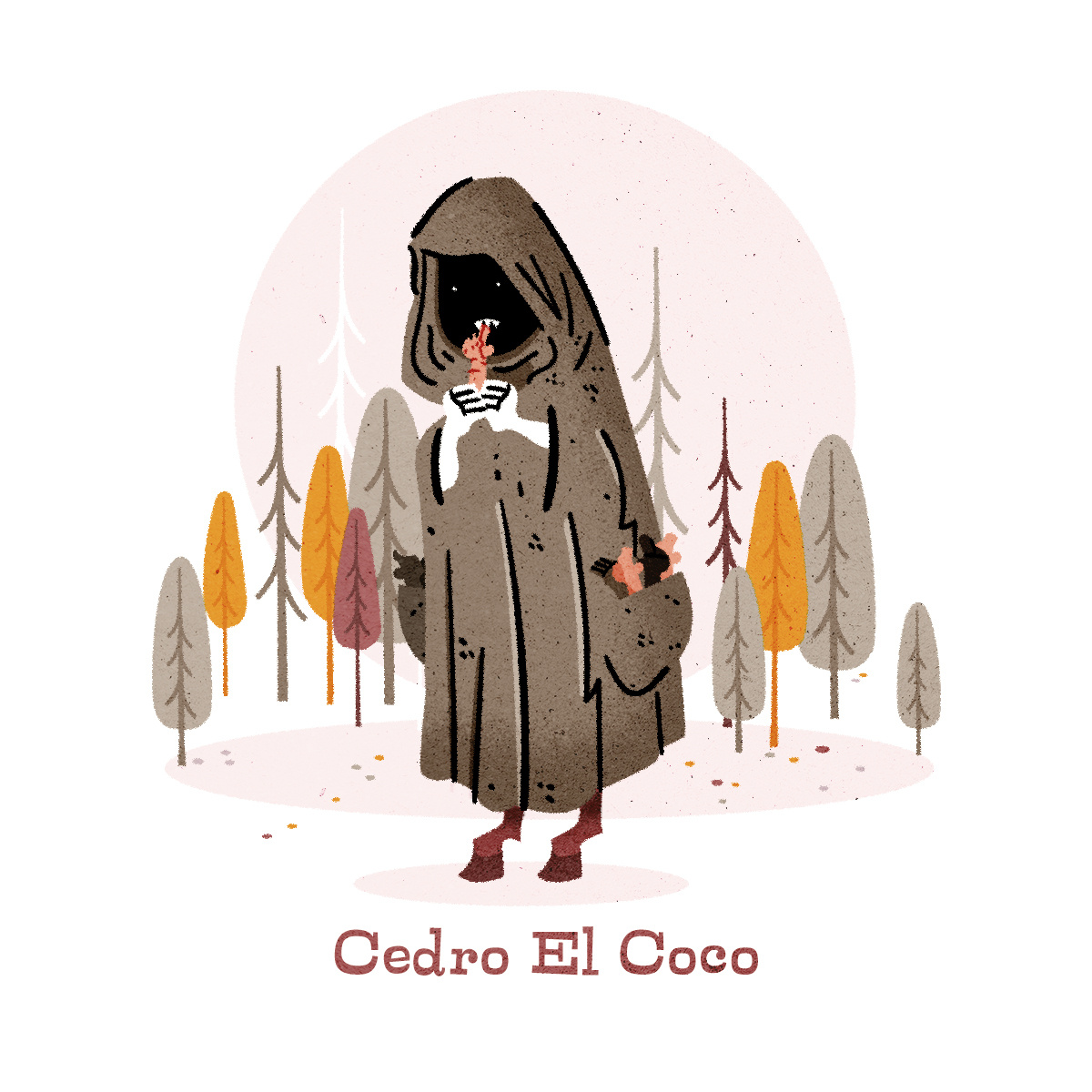Cedro El Coco design folklore halloween illustration illustrator minimalist monster spooky texture vector
