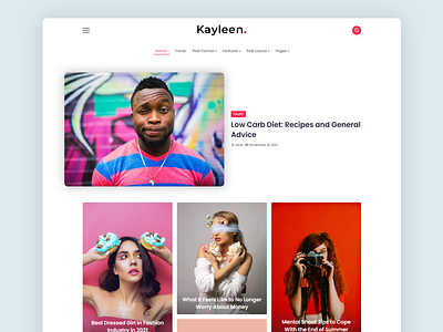 Kayleen | Blog & Magazine WordPress Theme lifestyle blog magazine template minimal blog minimal template news theme personal blog personal theme travel blog website template wordpress theme