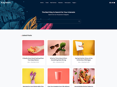 Kayleen | Blog & Magazine WordPress Theme lifestyle blog magazine template minimal blog minimal template news theme personal blog personal theme travel blog website template wordpress theme