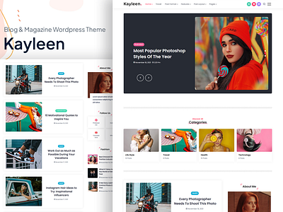 Kayleen | Blog & Magazine WordPress Theme lifestyle blog magazine template minimal blog minimal template news theme personal blog personal theme travel blog website template wordpress theme