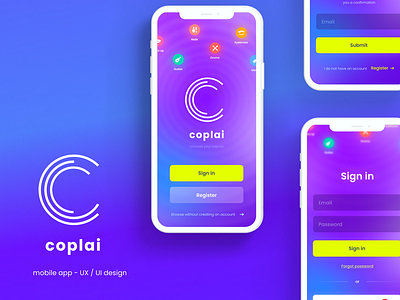 Mobile App Ux\Ui Design 3d design gradient interactive learning logo mobile app mockup sign in tool ui ux