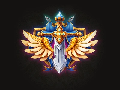 Paladin emblem art artua badge game art game design icon illustration ios paladin symbol ui