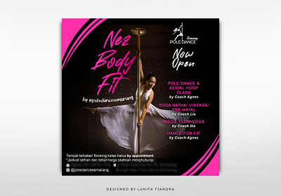 Instagram Post Design for Pole Dance and Yoga Class Promotion adobe photoshop ads advertising graphic design instagram instagram post design poster promo promo poster social media post social media post design