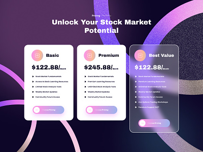 Stocks Pricing Section Design branding clean design fitra purwaka full page stocks invesment landing page design modern pricing stocks investment stocks investment stocks pricing stocks section stocks web design ui ui design uiux