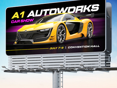 A1 AutoWorks Car Show Billboard Design automotive billboard graphic design print design