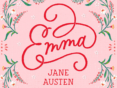Jane Austen Spotify Audiobooks branding calligraphy colors custom type design editorial embroidery handlettering illustration jane austen lettering type type lettering typography