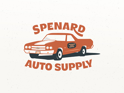Spenard Auto Supply Logo & Merch auto branding cars chevy el camino illustration logo logo design logos merch orange retro t shirt vintage