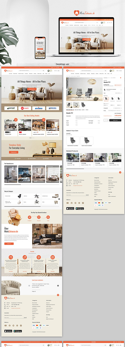 E-commerce Website for Living Better - Furniture Brand dailyui design design system e commerce figma furniture home decor living shop online store ui ux