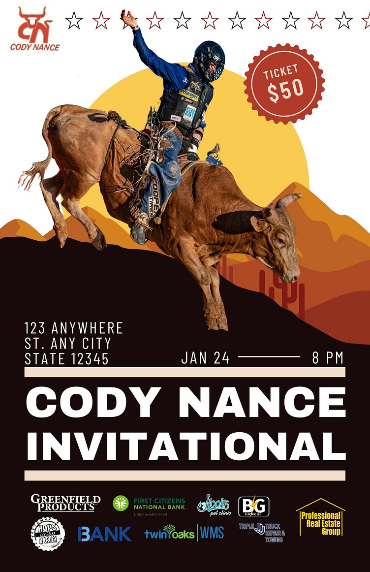 Cody Nance Flyers by Adrienne Wood on Dribbble