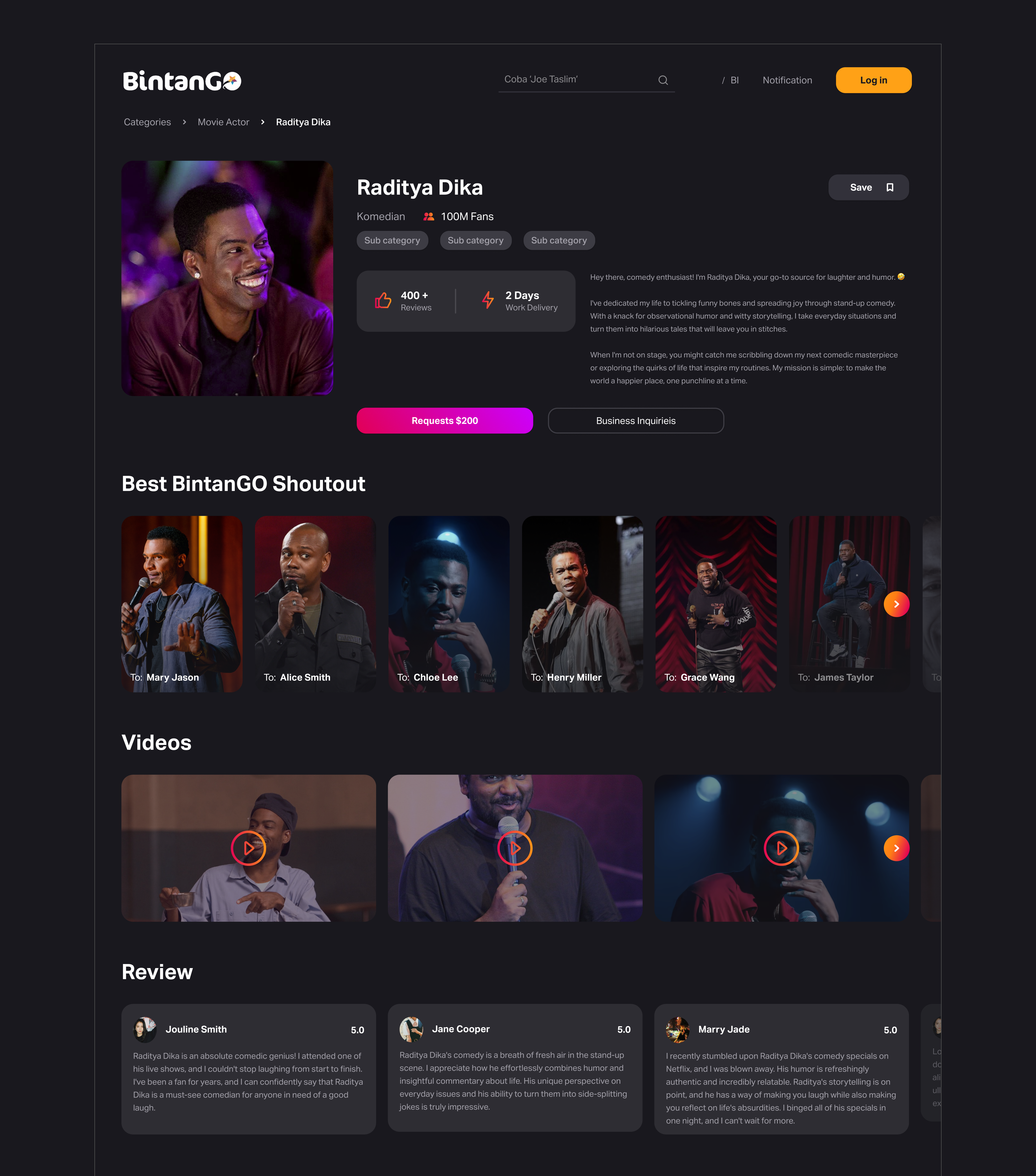 Social Platform for Fans adaptive branding calendar celebrity dark theme fans gifting landing page profile sidebar social social platform styleguide ui ui ux design video