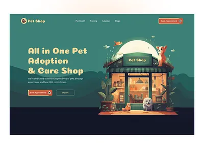 Pet shop web home design inspiration ... 3d animation branding graphic design logo motion graphics ui