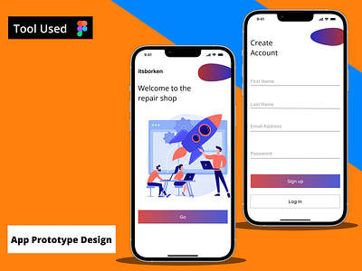 Login Screen Mobile App Design app close create account design email id figma first name last name login mobile password prototype rememberme rocket save screen sign in signup splash wireframe