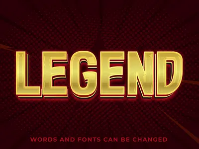 Legend 3d text style effect type