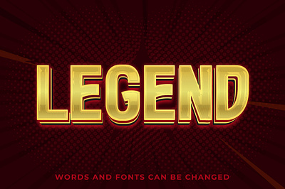 Legend 3d text style effect type