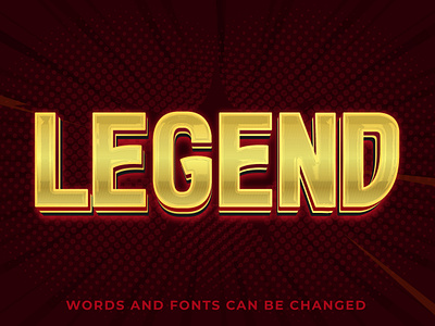 Legend 3d text style effect type