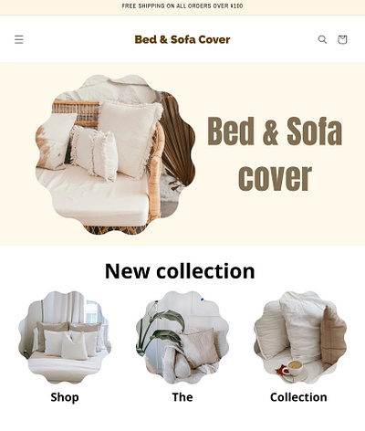 Shopify theme « Bed & Sofa Cover » website design branding graphic design shopify theme website design