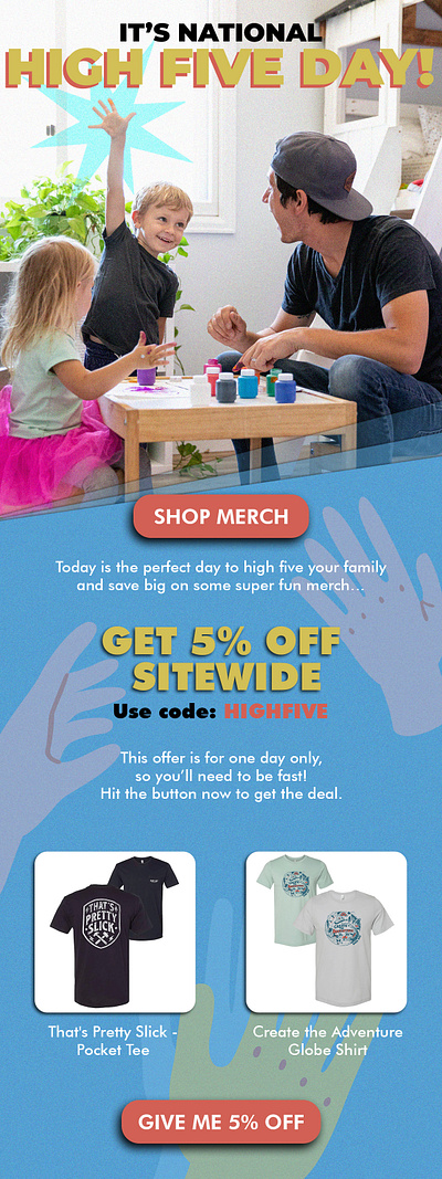 National High Five Day ad design design email design graphic design