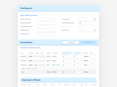 Daisybill - Post Payment accounting ebilling eor form design medical ui ux workers comp