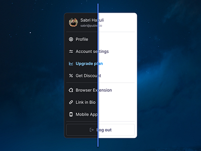 🌒 Dark Mode at Publer account app apperance dark dropdown light logout media mobile mode profile settings social theme ui