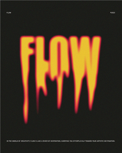 FLOW black blue bold design designbysamuel flow font gradient graphic design illustration impact orange poster yellow