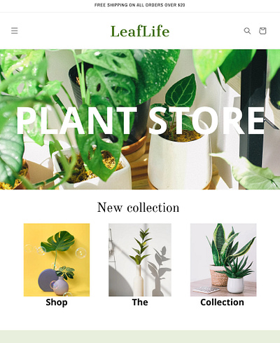 Shopify theme « LeafLife » website design branding graphic design logo shopify theme website design