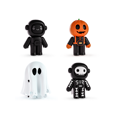 MEW Peggy Halloween Set 3d character illustration