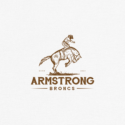 Armstrong Broncs brand guide branding design graphic design horse illustration logo logo design vector vintage